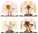 卡通女性spa桑拿自我护理元素