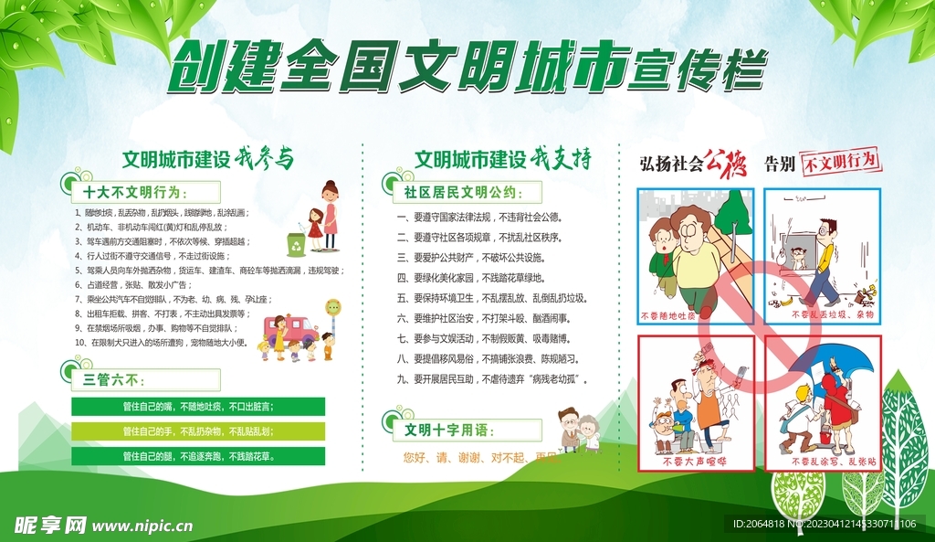 创建全国文明城市宣传栏