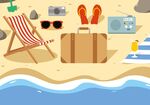夏日海滩沙滩插画 图片
