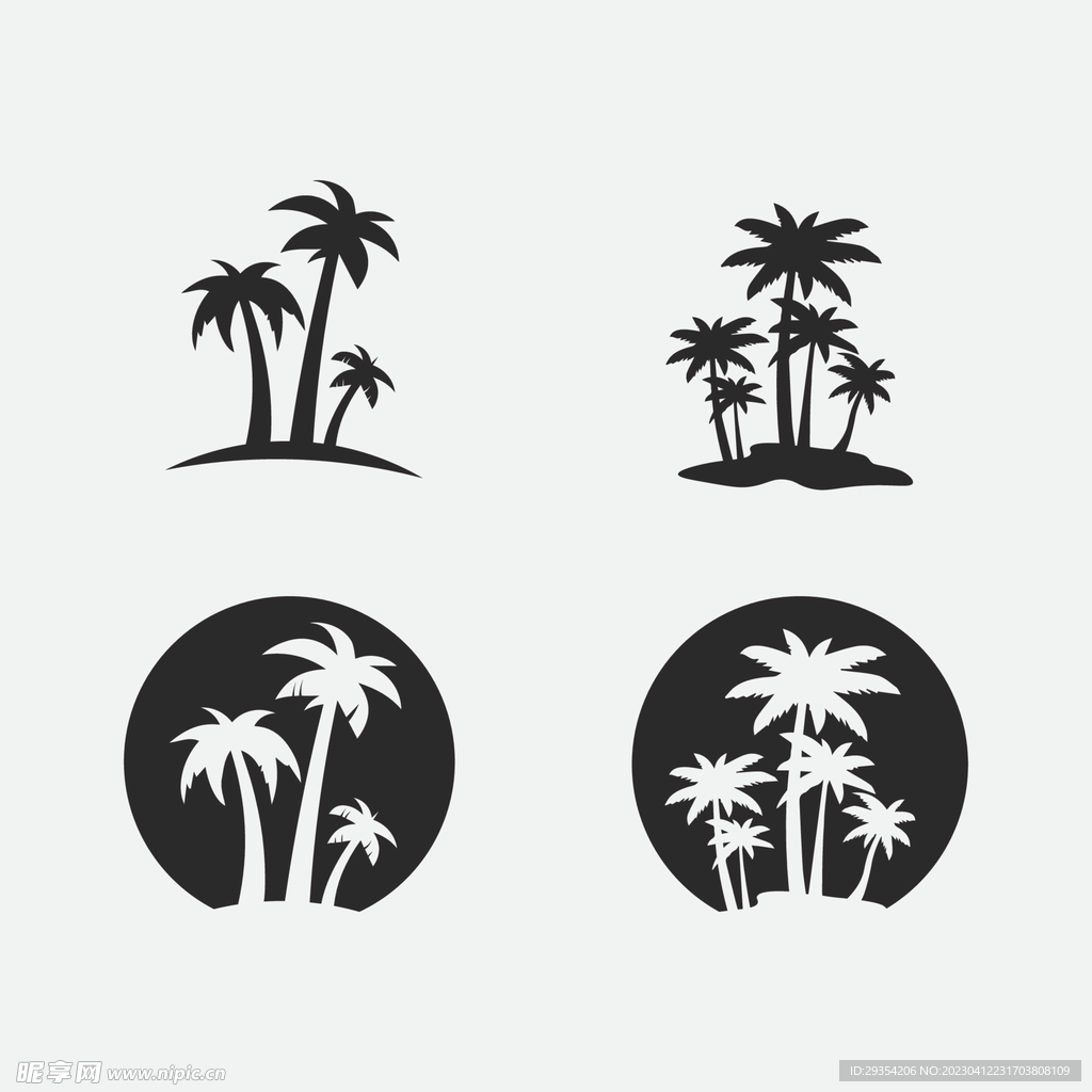 椰子树和海滩图片