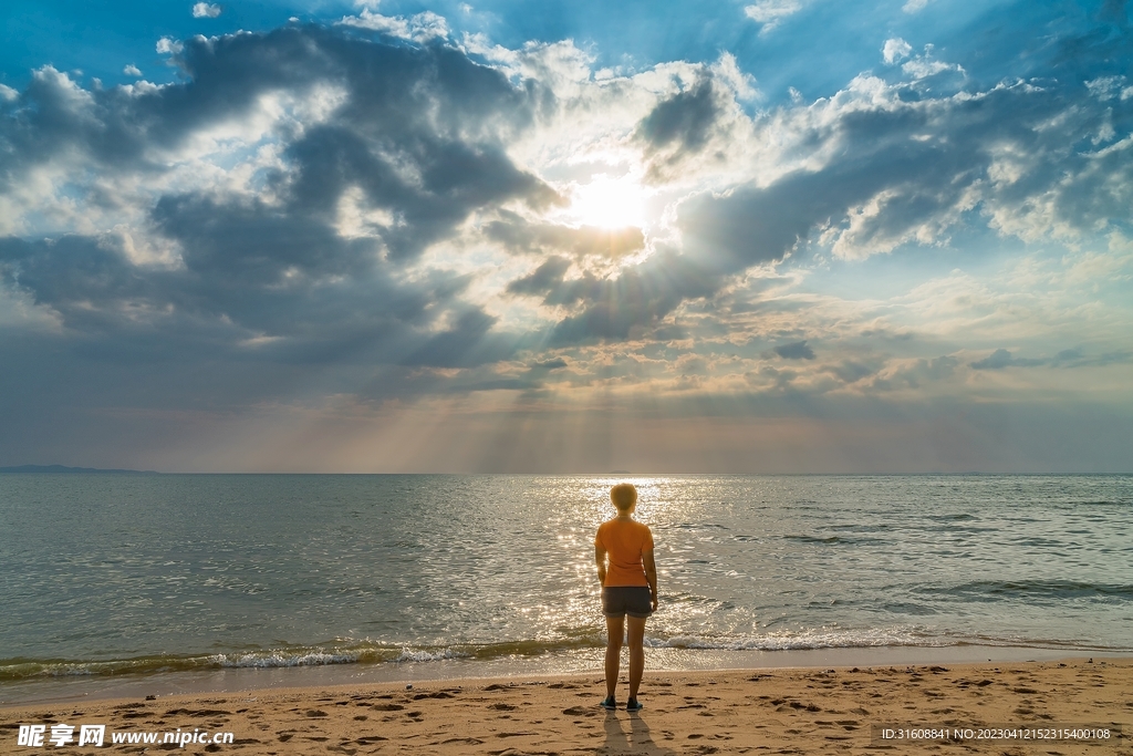 夏天海浪沙滩