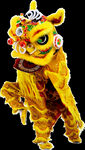 中国传统文化黄色舞狮免扣素材