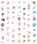 彩色气球装饰png素材