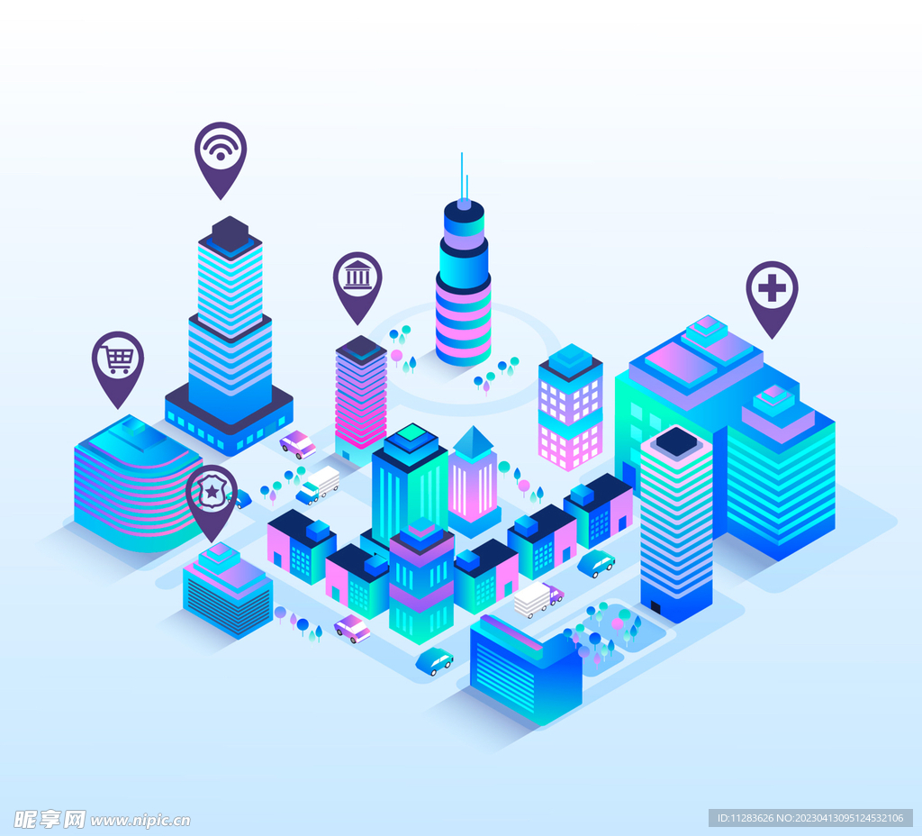 科技城市插画