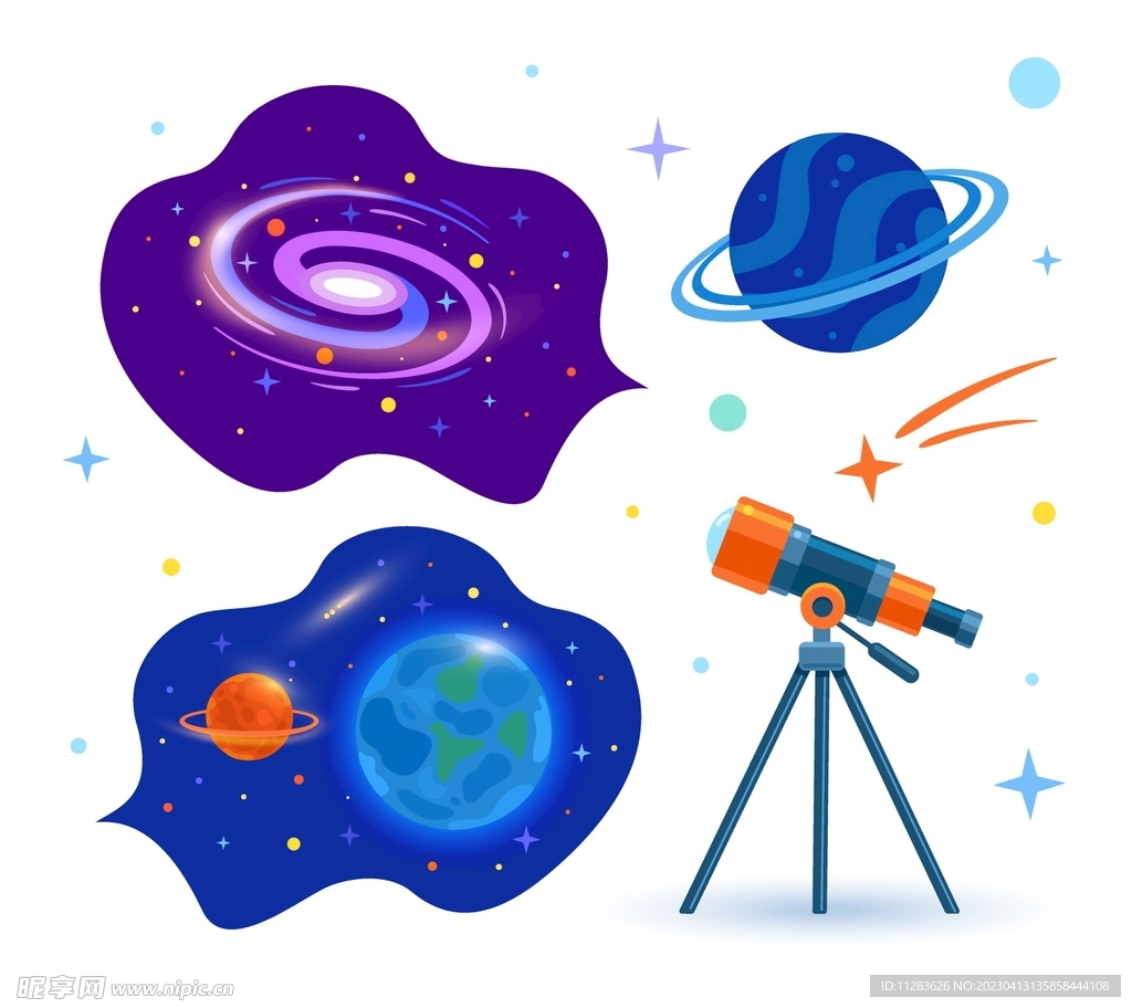 望远镜插画