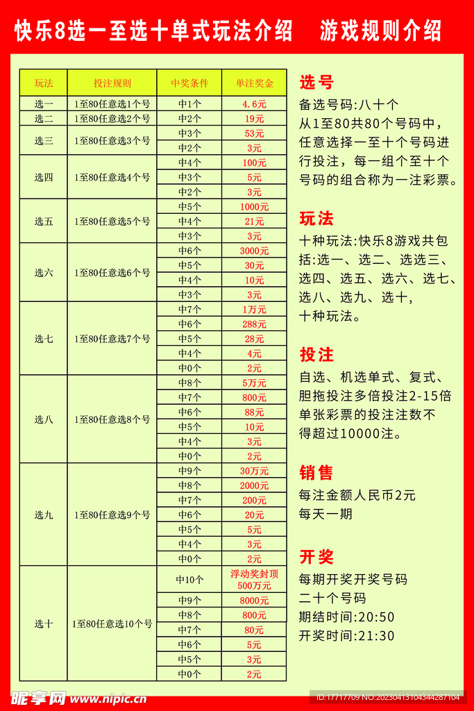 快乐8选一至选十单式玩法介绍