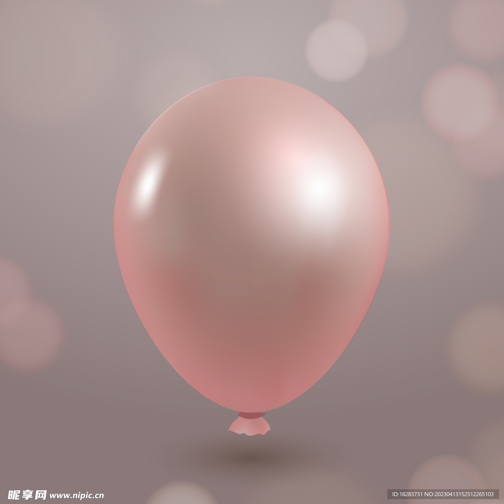 逼真的粉红色气球素材