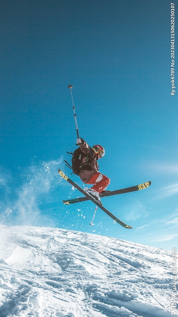 滑雪跃起图片