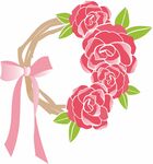 蝴蝶结玫瑰花圈