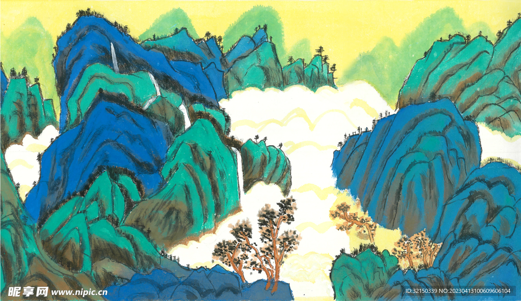 手绘山水画