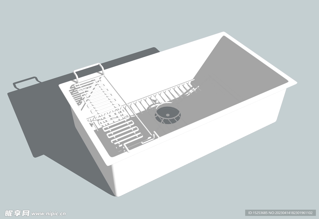 沥水洗菜池洗手池模型SKP草图