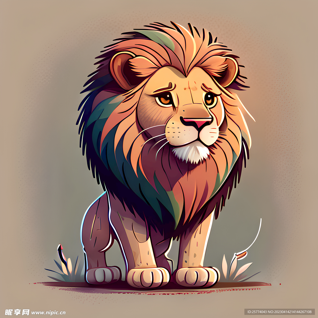 小狮子插画