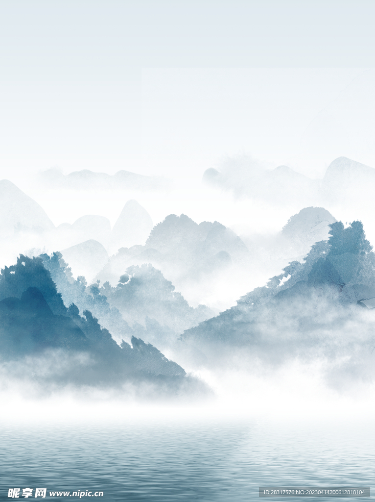 中式山水背景
