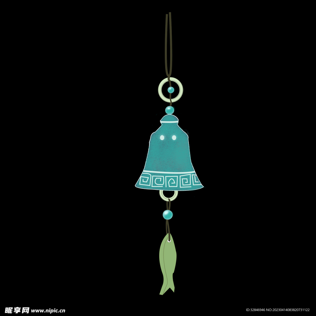 复古风铃插画PNG