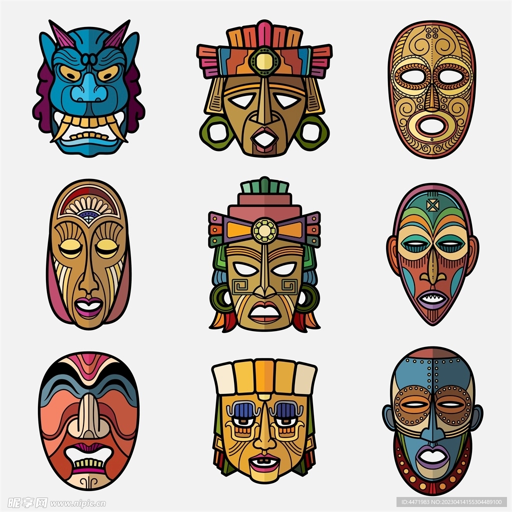 非洲面具脸谱 