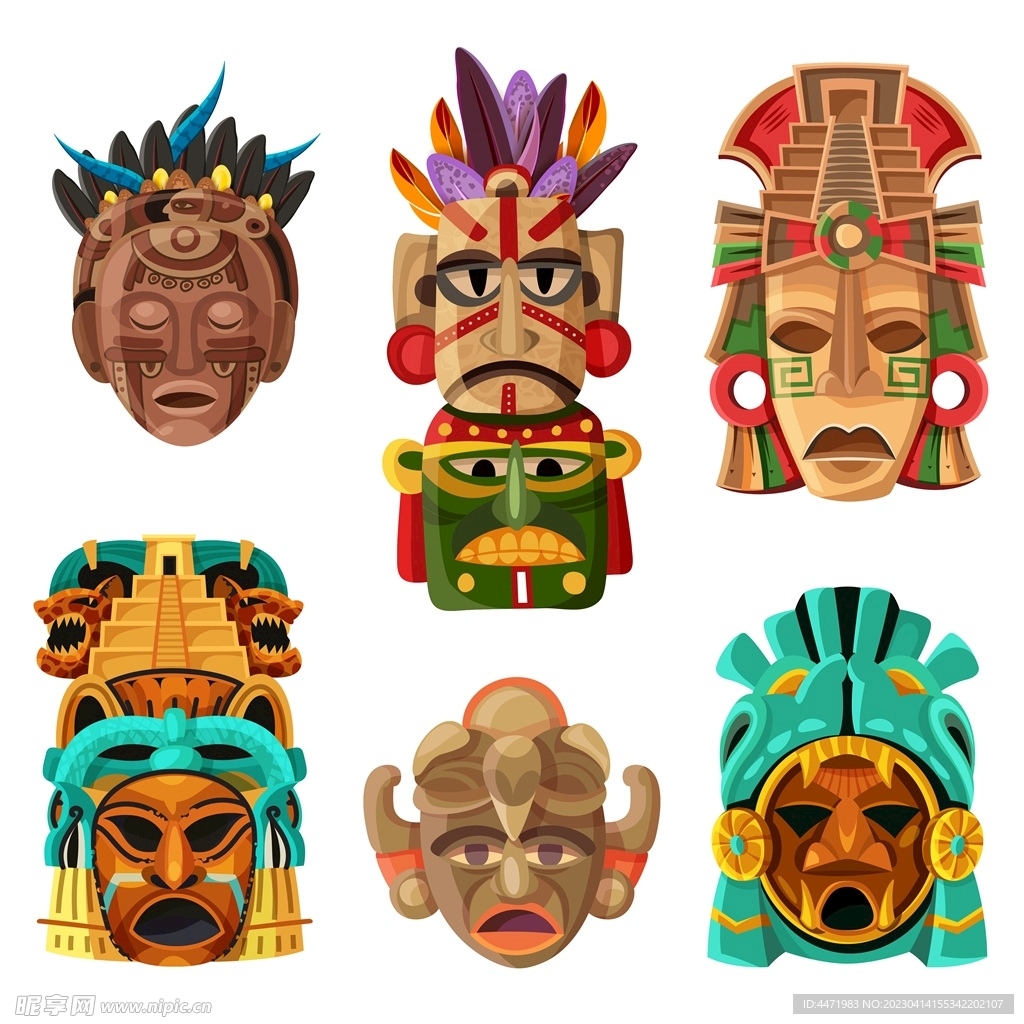 非洲面具脸谱 