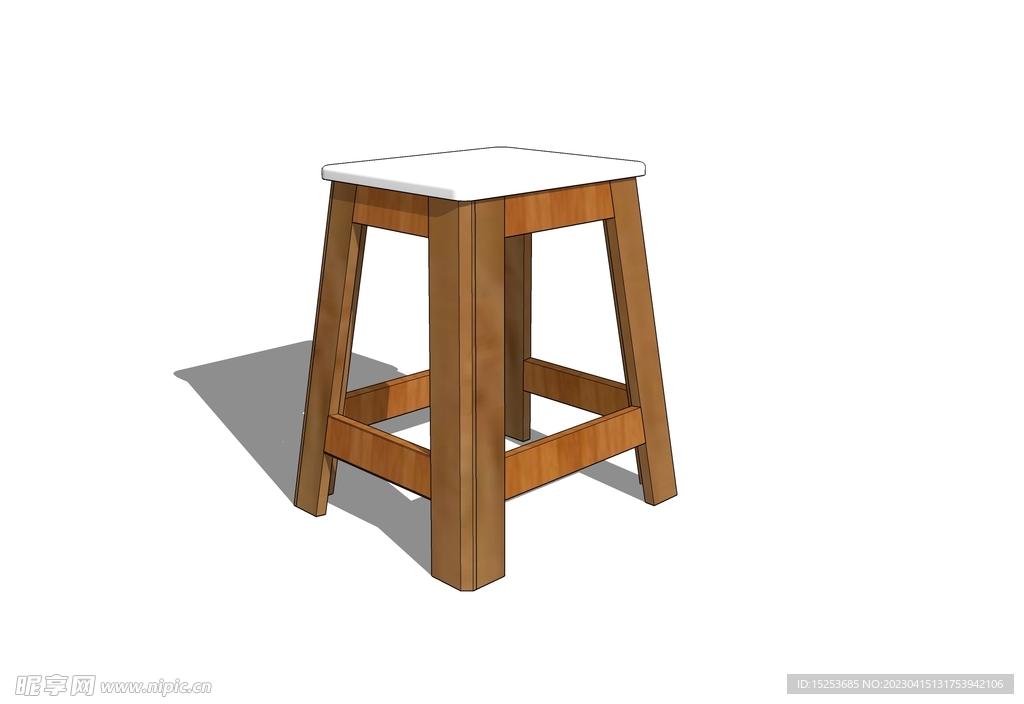 凳子木凳子模型SKP草图大师