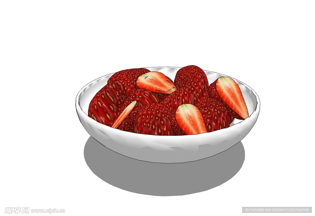 盘子里的草莓SKP模型