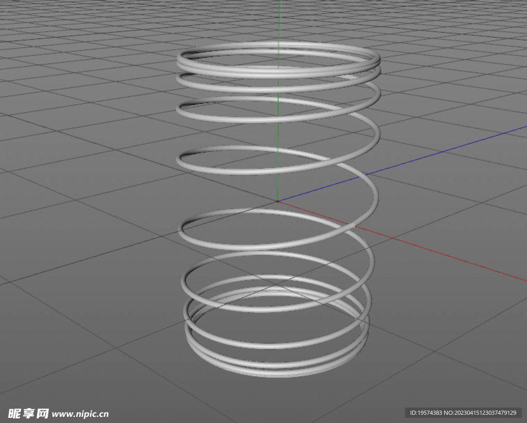 C4D模型弹簧