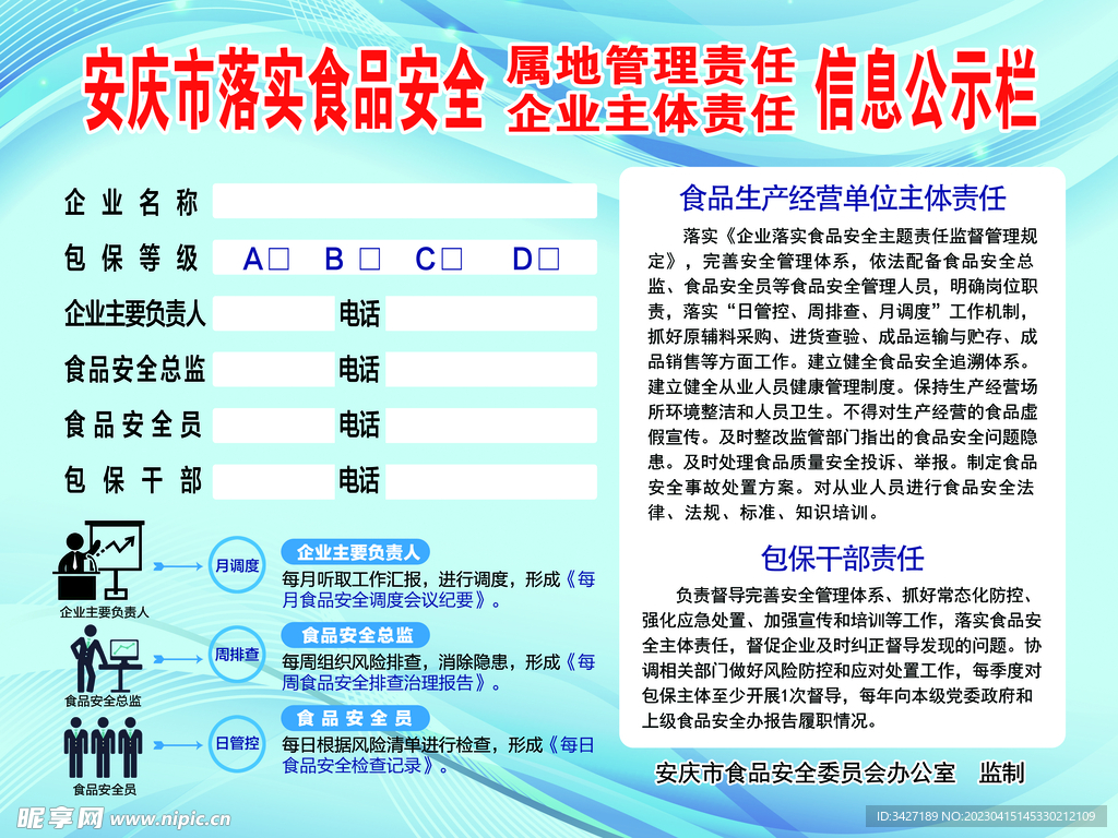 食品安全信息公示栏