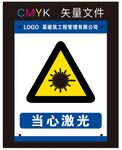 当心激光标识牌