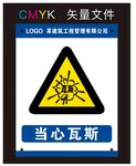 当心瓦斯标识牌