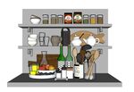 厨房一角模型调料水果餐具模型