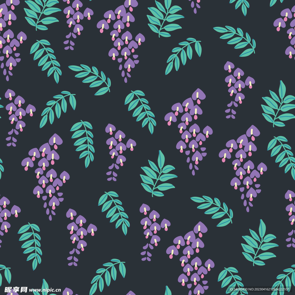 紫藤花图案