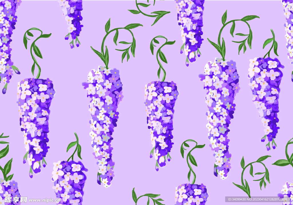 紫藤花图案