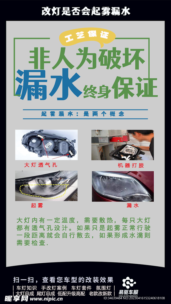 车灯漏水