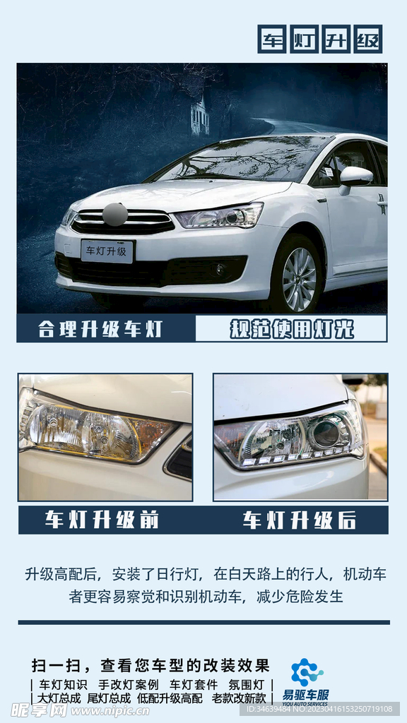 汽车 车灯 升级 亮化  安全