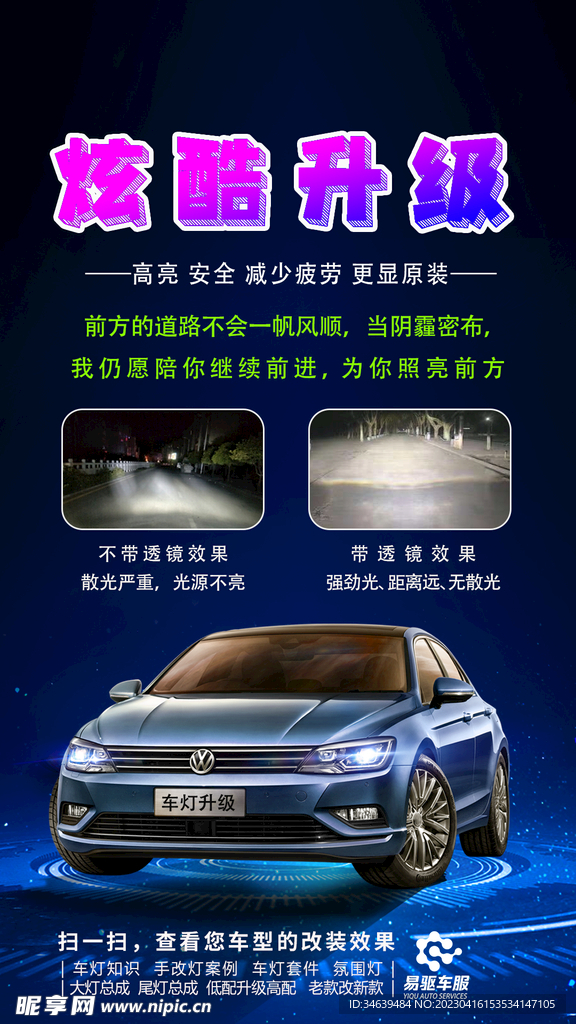 汽车  车灯 升级 亮化  