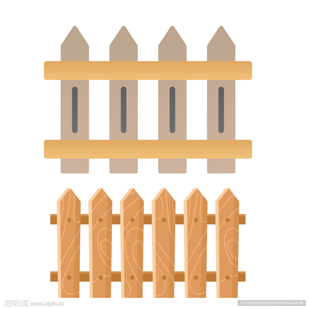 卡通木质栅栏插画素材免费下载 - 觅知网