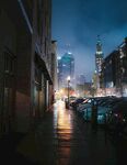 城市夜景停车车位街道高清图片