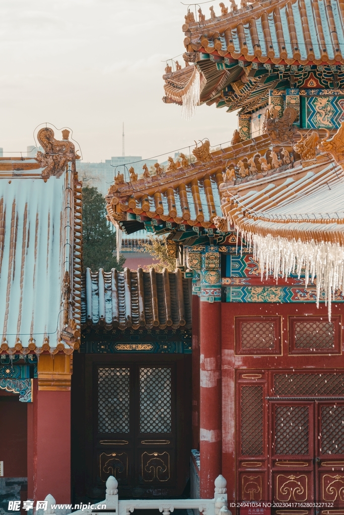中式建筑屋檐中国风高清图片