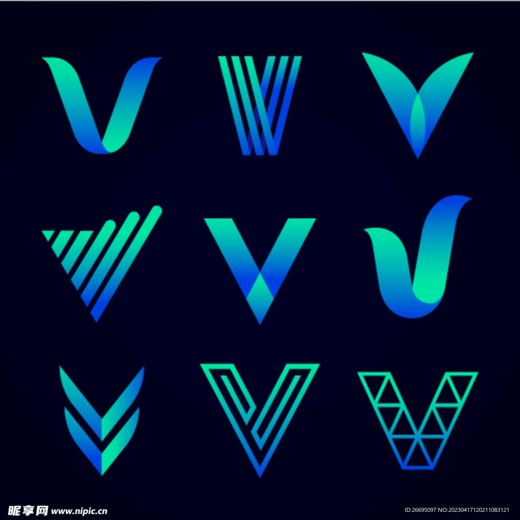 V字母设计LOGO