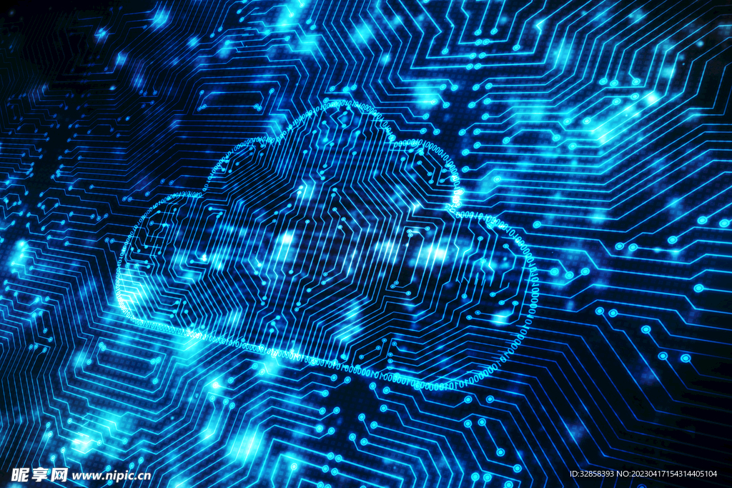 蓝色云计算大数据AI智能科技线