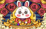 兔年国潮 插画兔子