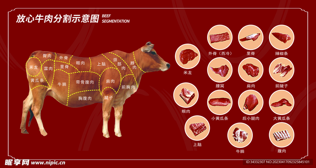 牛肉分割示意图