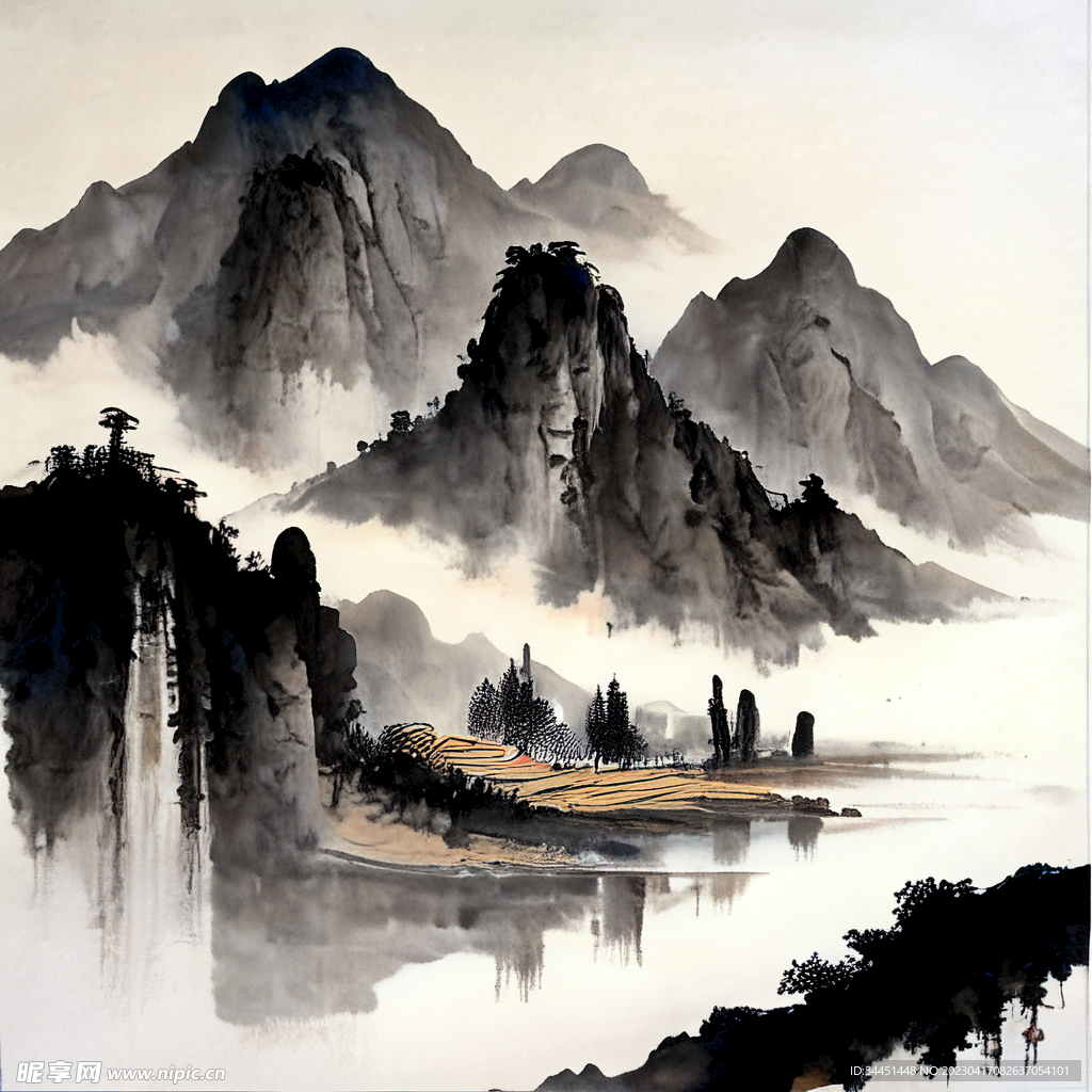 山水背景