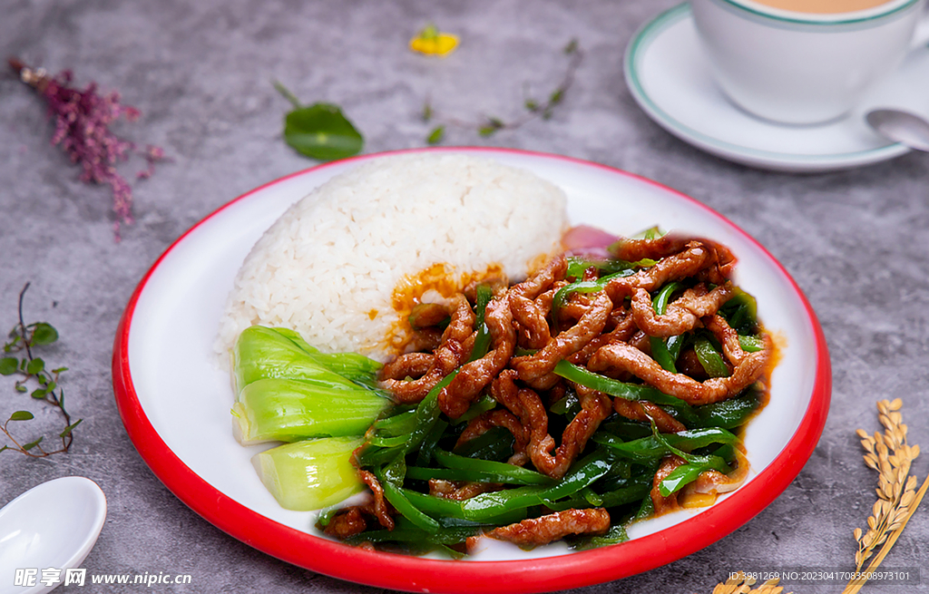 青椒肉丝盖饭