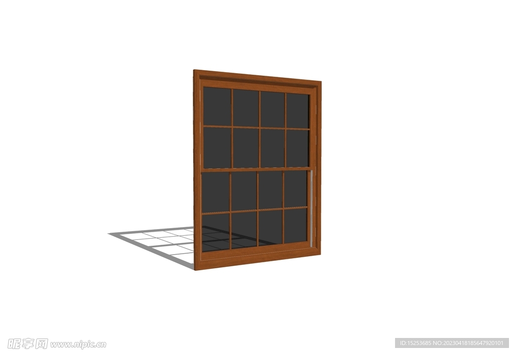大正方形木框窗户模型