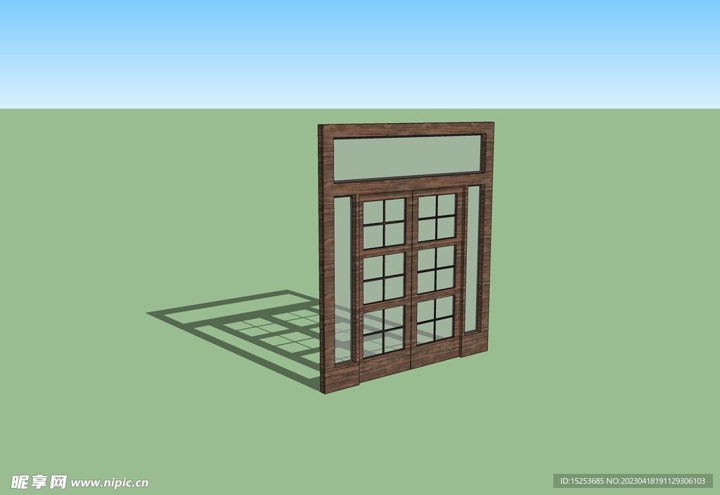 木框窗户模型SKP格式草图大师