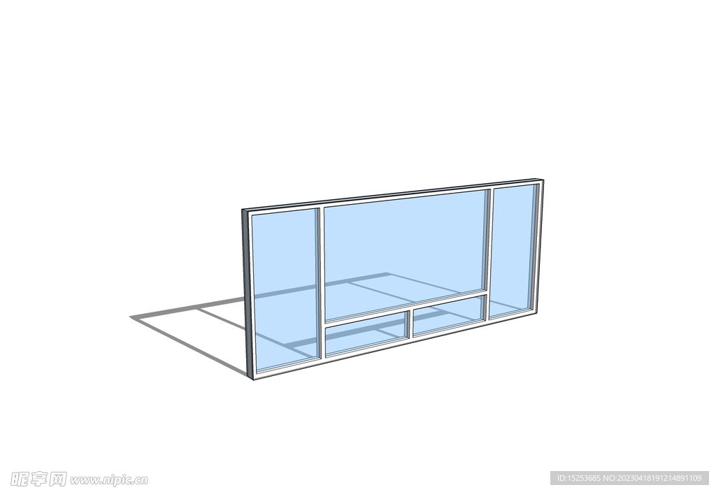 落地玻璃窗户模型SKP草图大师