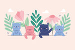 可爱猫猫背景