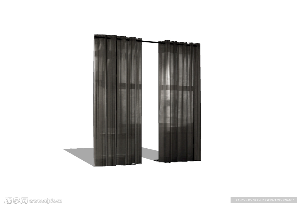 黑色半透明窗帘模式