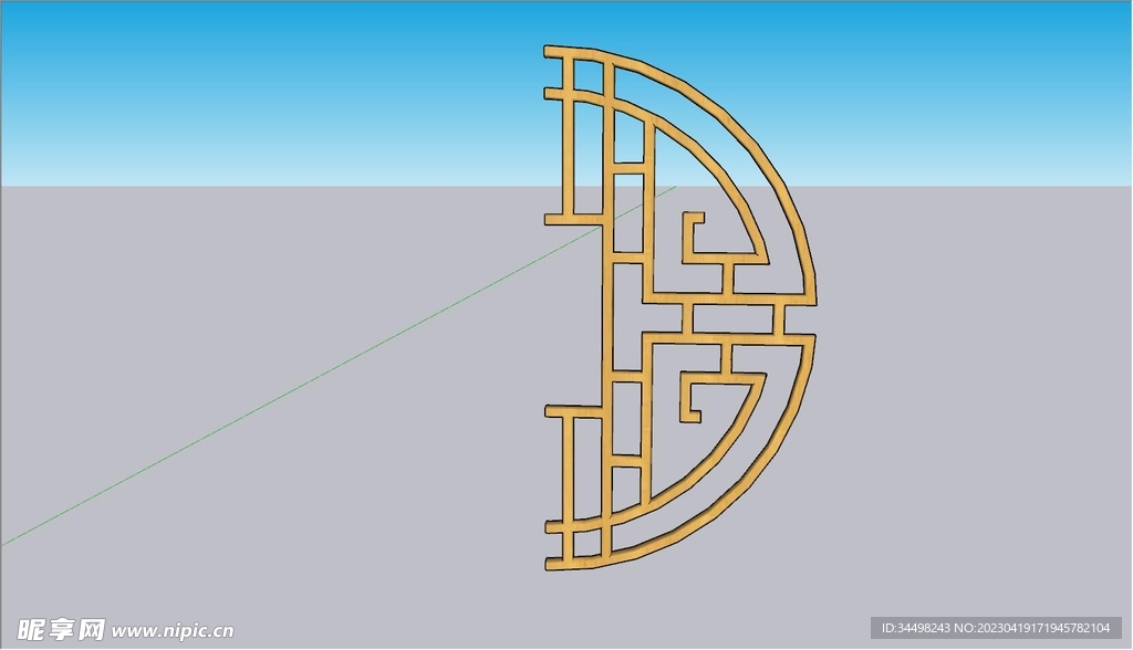 中式屏风SU模型