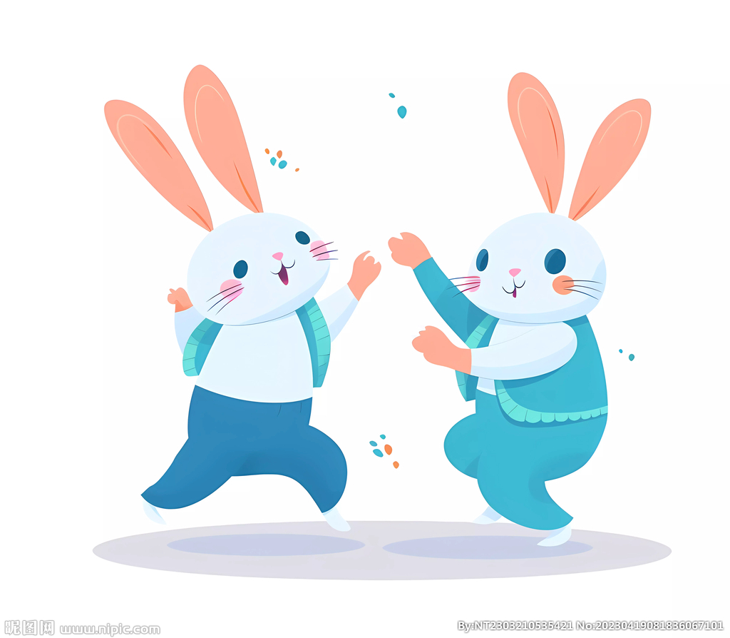 可愛的跳舞兔插畫, 兔子剪貼畫, 兔子插圖, 小兔子向量圖案素材免費下載，PNG，EPS和AI素材下載 - Pngtree