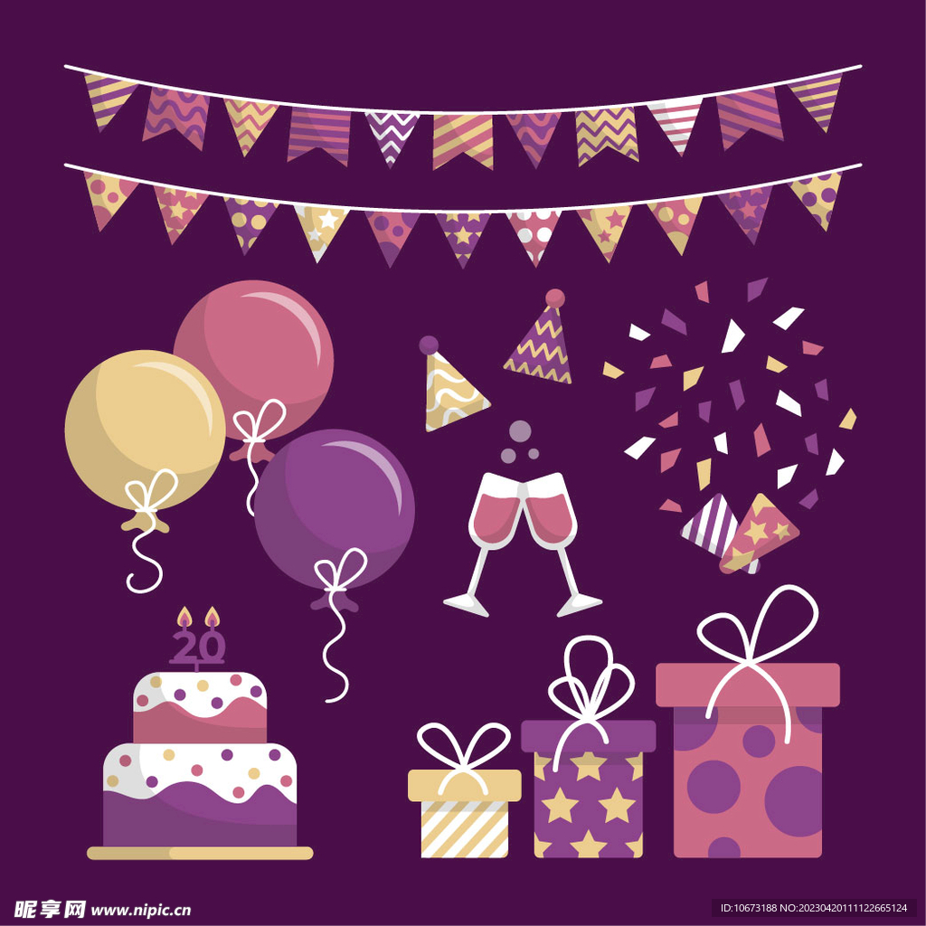 生日装饰设计图__广告设计_广告设计_设计图库_昵图网