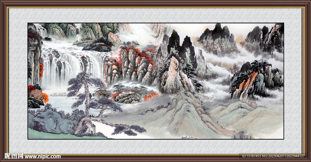 中厅山水画 